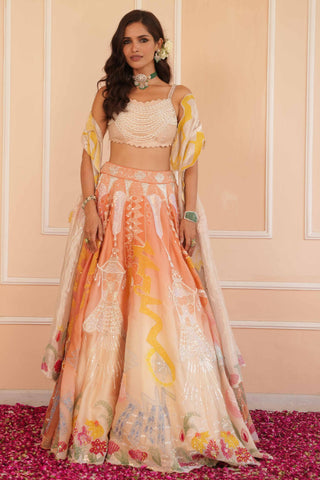 Orange dil se rumi lehenga