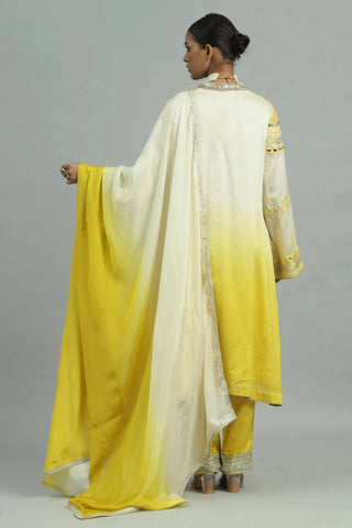 Yellow bahaar kurta with straight pants & dupatta