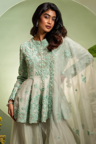 Peplum Set for Indian Wedding â€“ Green Eden by Pallavi Poddar