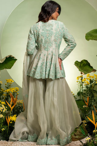Peplum Set for Indian Wedding â€“ Green Eden by Pallavi Poddar
