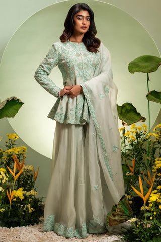 Peplum Set for Indian Wedding – Green Eden by Pallavi Poddar