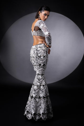 Black diora lehenga set