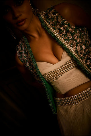 Co-Ord Set for Contemporary Wear – Ivory Flared Pants by Babita Malkani