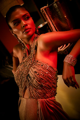 Jumpsuit for Contemporary Wear – Brown Taupe by Babita Malkani