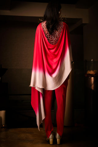 Tunic Set for Contemporary Wear – Red Sangria Ombre by Babita Malkani