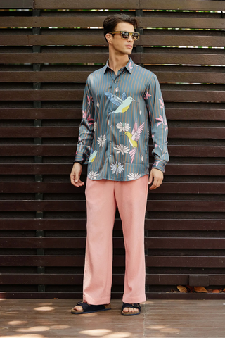 Multicolor exotic printed charm shirt with pants