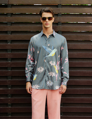 Multicolor exotic printed charm shirt with pants