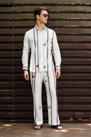 White duet shirt with pants
