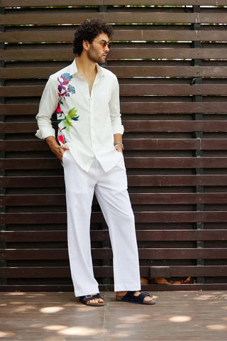 White blossom shirt with pants