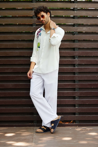 White blossom shirt with pants