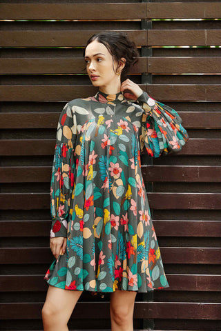 Gray exotica flowey dress