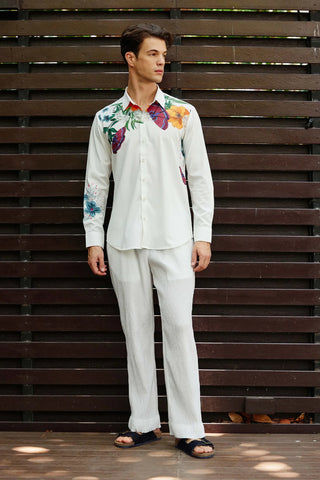 White full sleeve shirt with pants