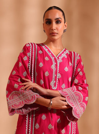 Pink maira malgudi day kurta set