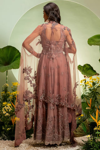 Cape Set for Contemporary Wear – Pink Eden by Pallavi Poddar