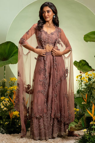 Cape Set for Contemporary Wear – Pink Eden by Pallavi Poddar