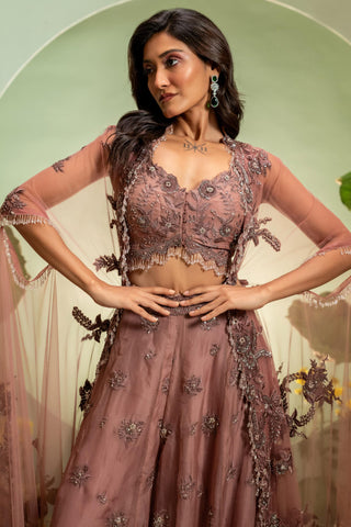 Cape Set for Contemporary Wear – Pink Eden by Pallavi Poddar