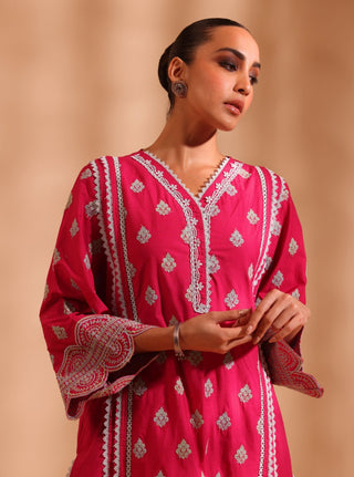 Pink maira malgudi day kurta set
