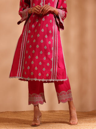 Pink maira malgudi day kurta set
