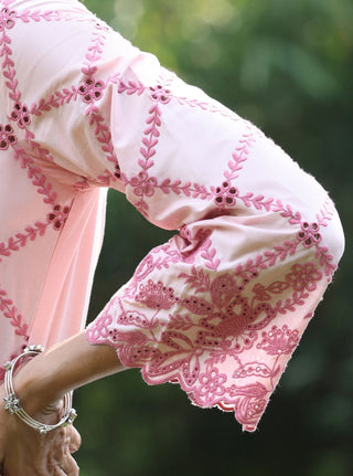 Pink malgudi days eesvari kurta set
