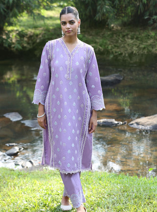Blue maira malgudi day kurta set