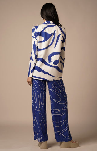 Blue cari pleated trouser