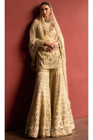 Gharara Set Indian Wedding Ivory Elegant by Tamanna Punjabi Kapoor