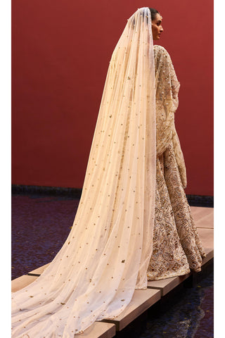 Bridal Lehenga Set Indian Wedding Ivory Regal Jeweled by Tamanna Punjabi Kapoor