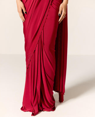 Red sitara eminence draped saree