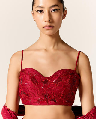 Red sitara eminence draped saree