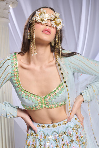 Lehenga Set Indian Wedding - Blue mystique by Papa Don't Preach