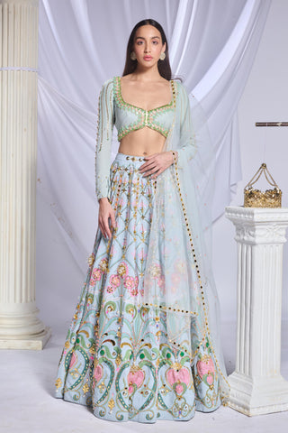 Lehenga Set Indian Wedding - Blue mystique by Papa Don't Preach