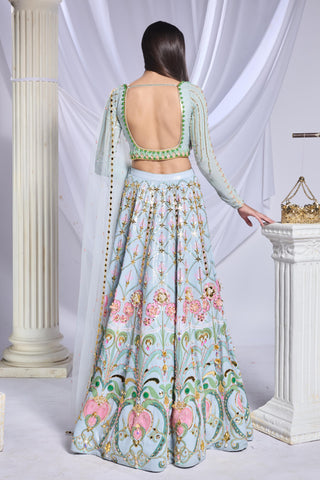 Lehenga Set Indian Wedding - Blue mystique by Papa Don't Preach