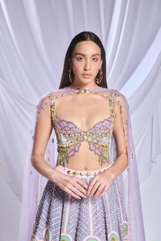 Lehenga Set Indian Wedding - Peach dear dahlia by Papa Don't Preach