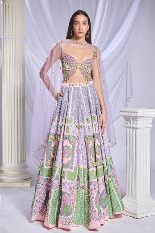 Lehenga Set Indian Wedding - Peach dear dahlia by Papa Don't Preach