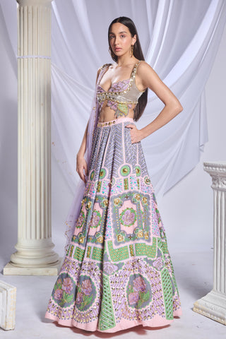 Lehenga Set Indian Wedding - Peach dear dahlia by Papa Don't Preach