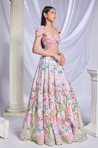 Lehenga Set Indian Wedding - Ivory whimsical wonderland by Papa Don't Preach