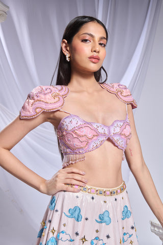 Lehenga Set Indian Wedding - Ivory whimsical wonderland by Papa Don't Preach