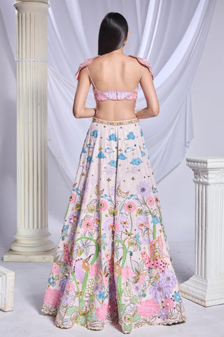 Lehenga Set Indian Wedding - Ivory whimsical wonderland by Papa Don't Preach