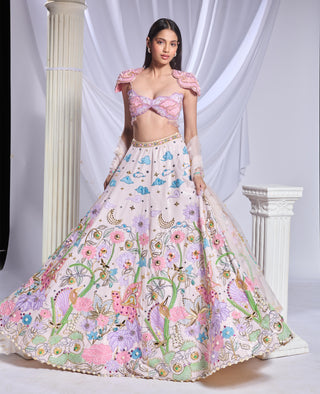 Lehenga Set Indian Wedding - Ivory whimsical wonderland by Papa Don't Preach