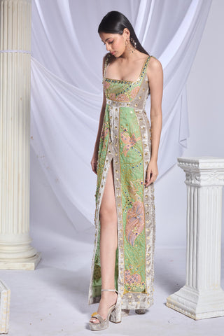 Gown Traditional Wear for Women - Gray shamrock shimmy by Papa Don't Preach