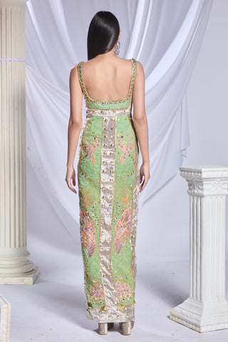 Gown Traditional Wear for Women - Gray shamrock shimmy by Papa Don't Preach