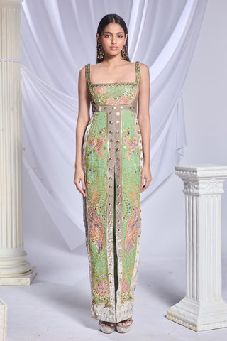 Gown Traditional Wear for Women - Gray shamrock shimmy by Papa Don't Preach