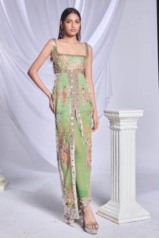 Gown Traditional Wear for Women - Gray shamrock shimmy by Papa Don't Preach