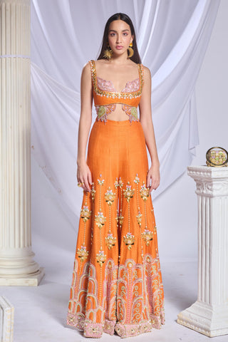 Palazzo Pant Set Indian Wedding - Orange pixie palace by Papa Don't Preach