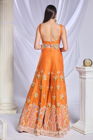 Palazzo Pant Set Indian Wedding - Orange pixie palace by Papa Don't Preach