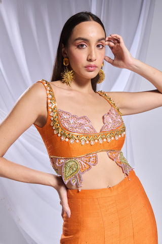 Palazzo Pant Set Indian Wedding - Orange pixie palace by Papa Don't Preach