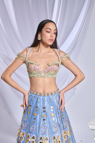 Lehenga Set Indian Wedding - Blue once in a moon by Papa Don't Preach