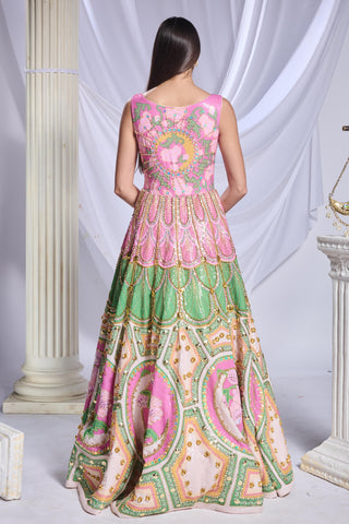 Gown Traditional Wear for Women - Pink lunar prism by Papa Don't Preach