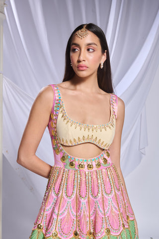 Gown Traditional Wear for Women - Pink lunar prism by Papa Don't Preach