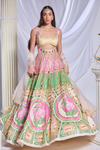 Gown Traditional Wear for Women - Pink lunar prism by Papa Don't Preach